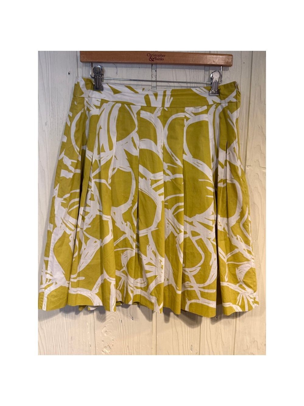 H&M Women's A-Line Skirt Yellow White Size 10